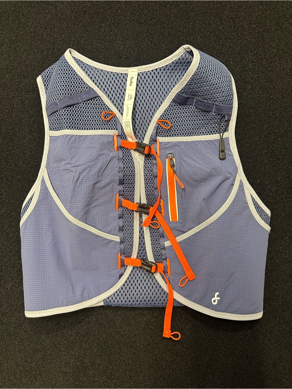 Fanka Trail-Ready Women's Running SpeedTrek Vest - Blue with Orange Accents